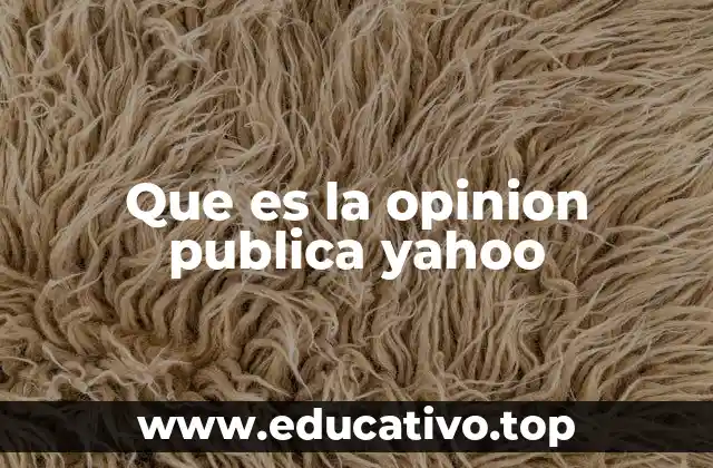 Que es la opinion publica yahoo