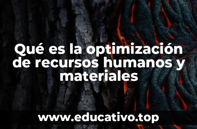 Qué es la optimización de recursos humanos y materiales