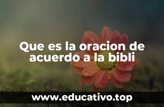 Que es la oracion de acuerdo a la bibli