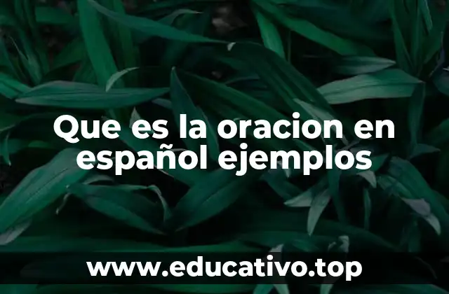Que es la oracion en español ejemplos