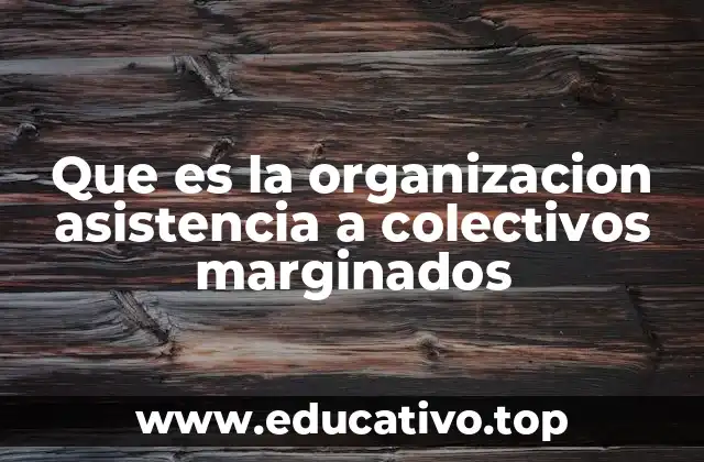 Que es la organizacion asistencia a colectivos marginados
