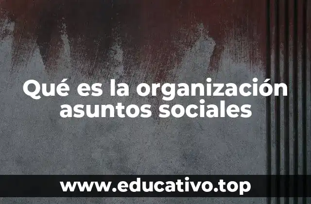 Qué es la organización asuntos sociales