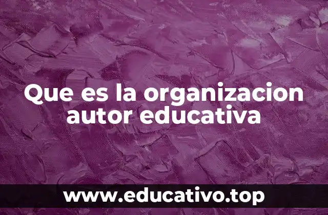 Que es la organizacion autor educativa