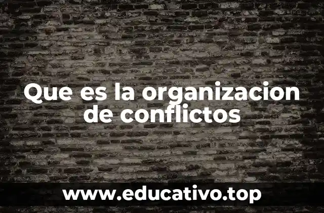 Que es la organizacion de conflictos
