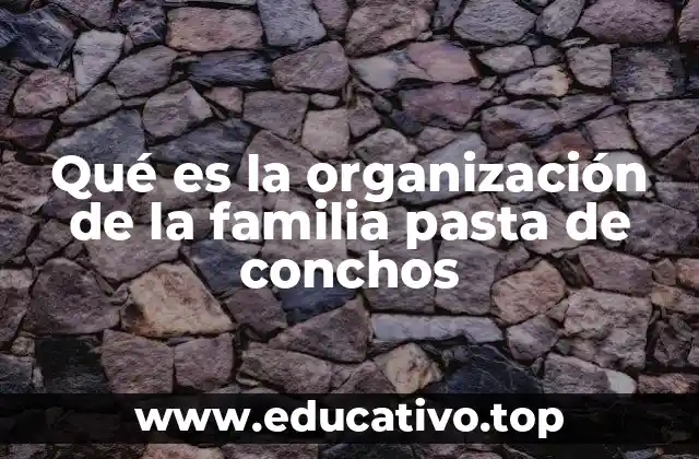 Qué es la organización de la familia pasta de conchos