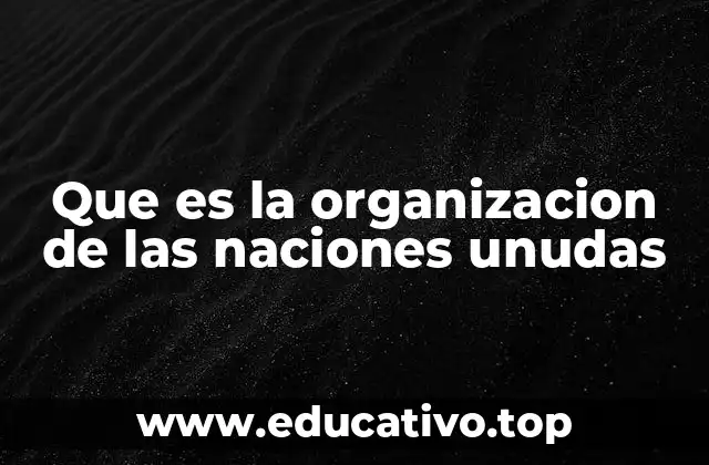 Que es la organizacion de las naciones unudas
