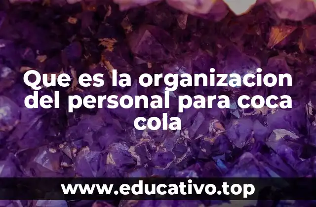 Que es la organizacion del personal para coca cola