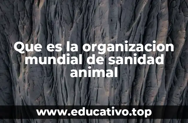Que es la organizacion mundial de sanidad animal