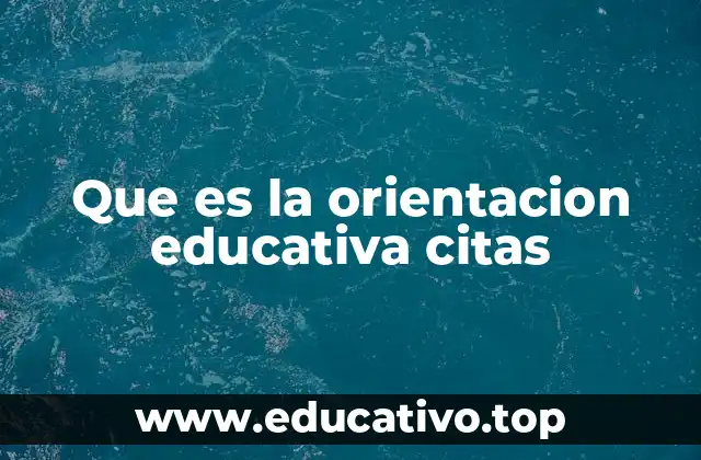 Que es la orientacion educativa citas