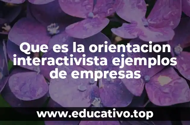 Que es la orientacion interactivista ejemplos de empresas