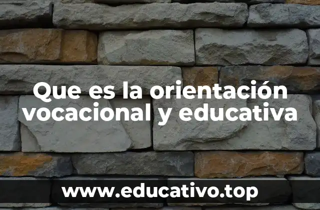 Que es la orientación vocacional y educativa