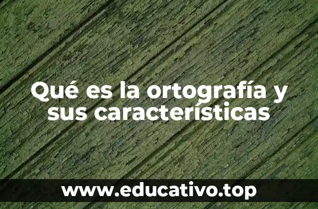 Qué es la ortografía y sus características