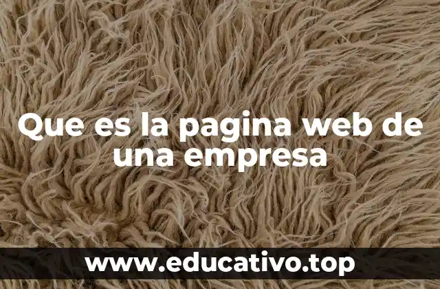 Que es la pagina web de una empresa