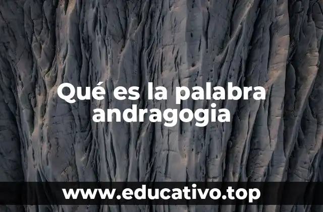 Qué es la palabra andragogia