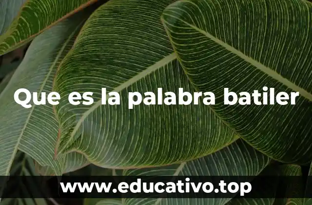 Que es la palabra batiler
