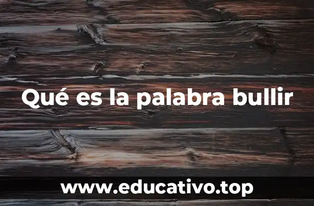Qué es la palabra bullir