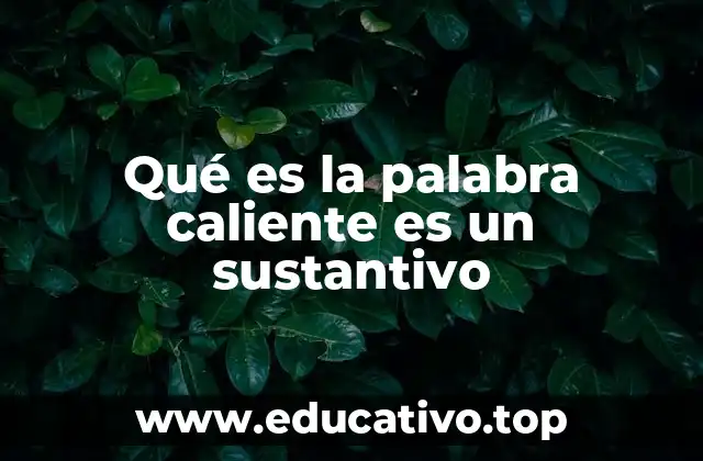 Qué es la palabra caliente es un sustantivo