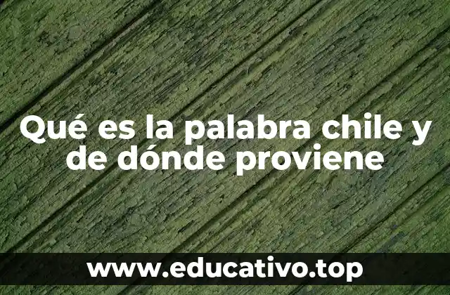 Qué es la palabra chile y de dónde proviene