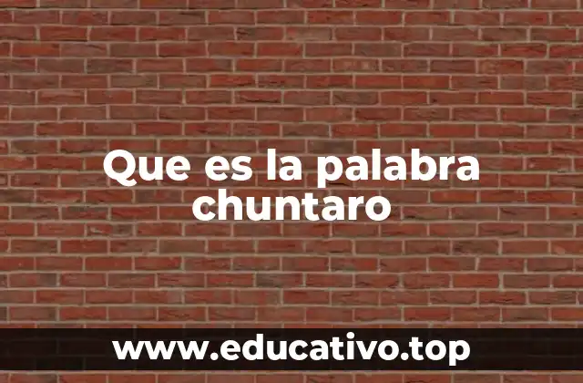 Que es la palabra chuntaro