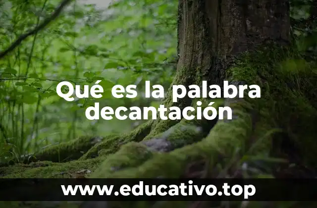 Qué es la palabra decantación