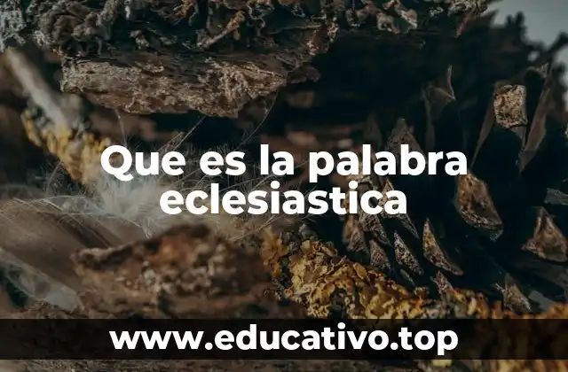 Que es la palabra eclesiastica