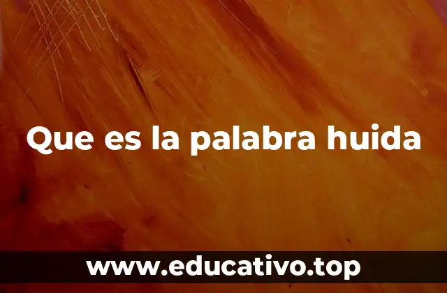 Que es la palabra huida