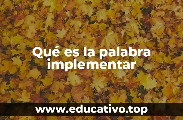 Qué es la palabra implementar