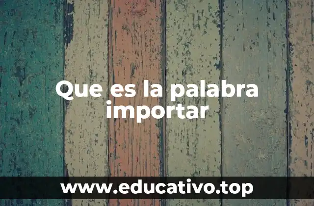 Que es la palabra importar