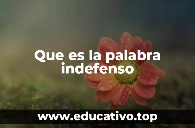 Que es la palabra indefenso