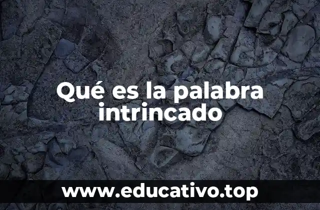Qué es la palabra intrincado