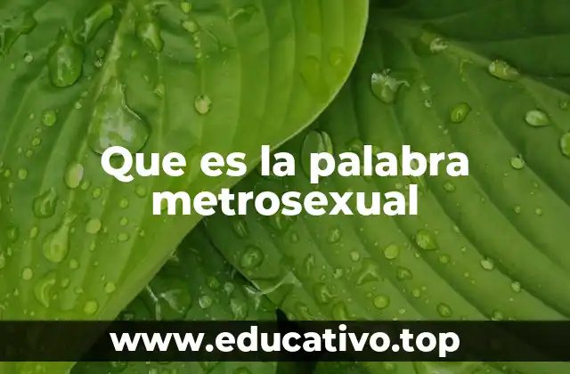 El metrosexual como reflejo de una sociedad más abierta