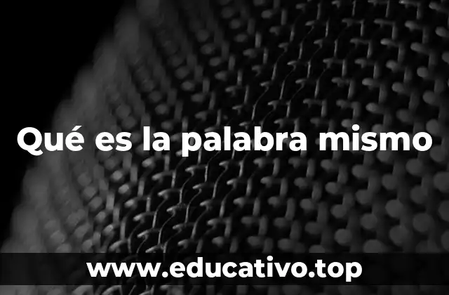 Qué es la palabra mismo