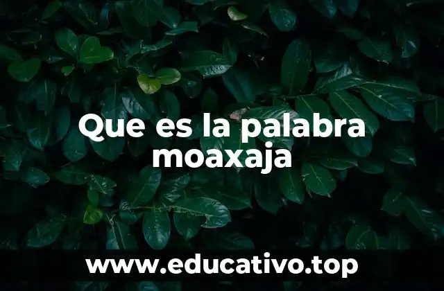 Que es la palabra moaxaja