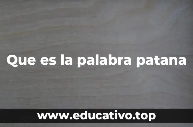 Que es la palabra patana