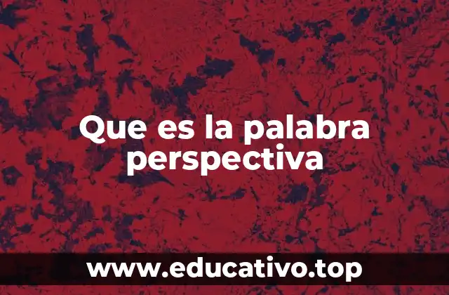 Que es la palabra perspectiva