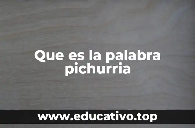 Que es la palabra pichurria
