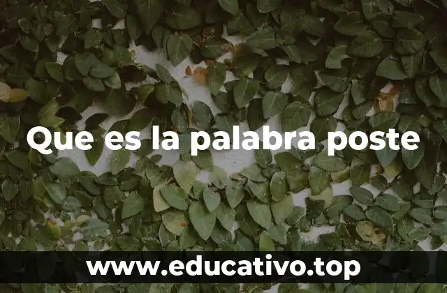 Que es la palabra poste