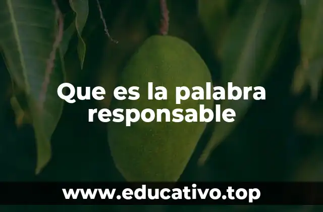 Que es la palabra responsable