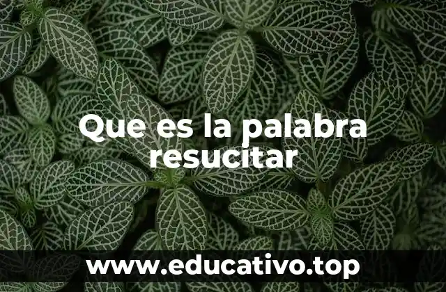 Que es la palabra resucitar