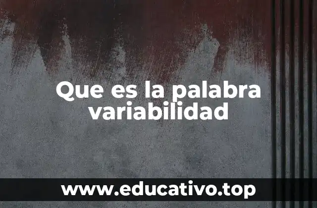 Que es la palabra variabilidad