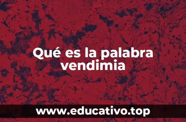 Qué es la palabra vendimia