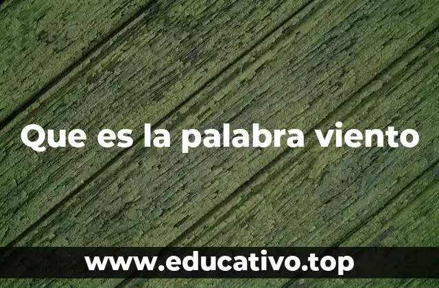 Que es la palabra viento