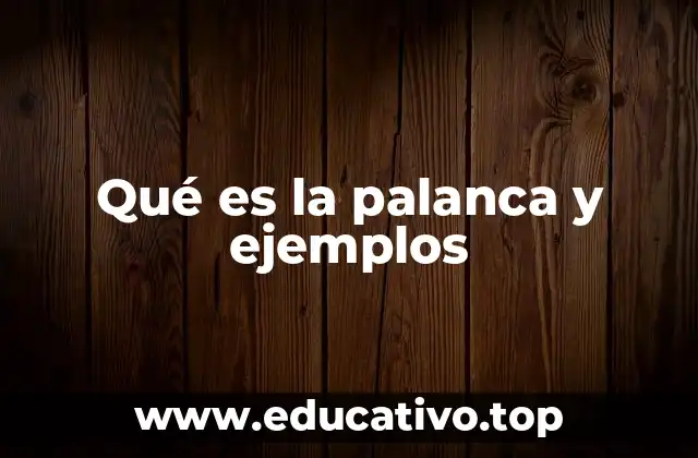 Qué es la palanca y ejemplos