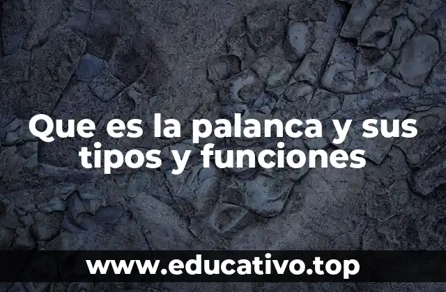 Que es la palanca y sus tipos y funciones