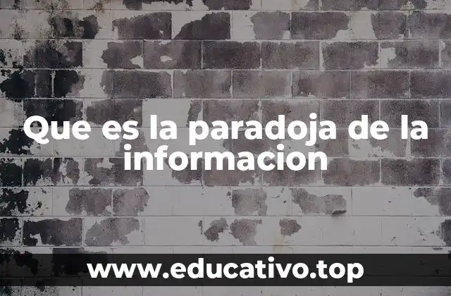 Que es la paradoja de la informacion