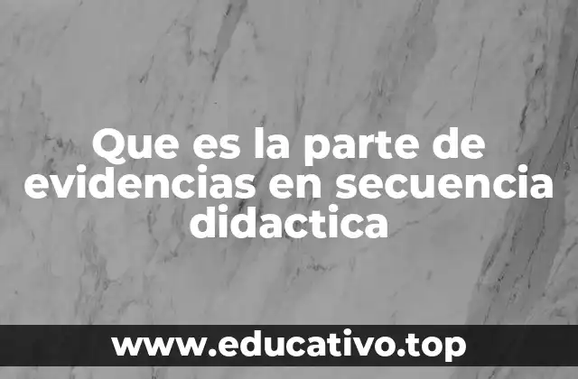 Que es la parte de evidencias en secuencia didactica