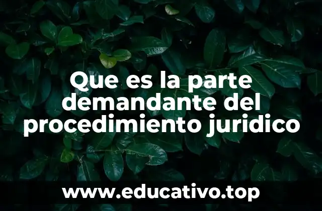 Que es la parte demandante del procedimiento juridico