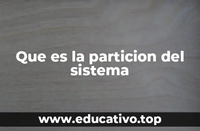 Que es la particion del sistema