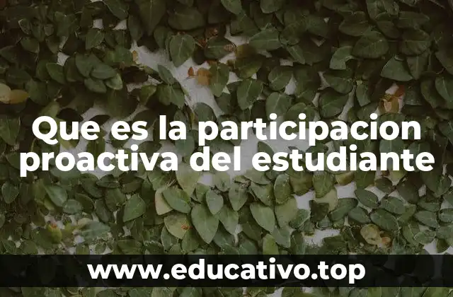 Que es la participacion proactiva del estudiante