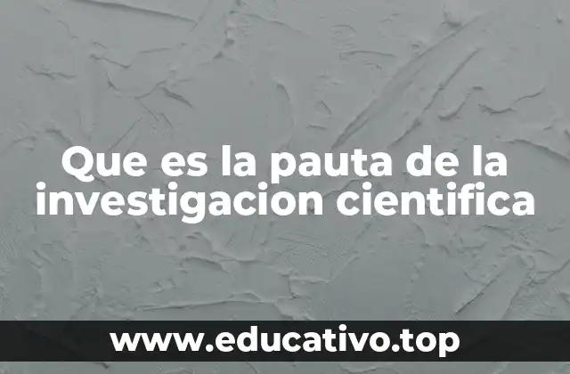 Que es la pauta de la investigacion cientifica